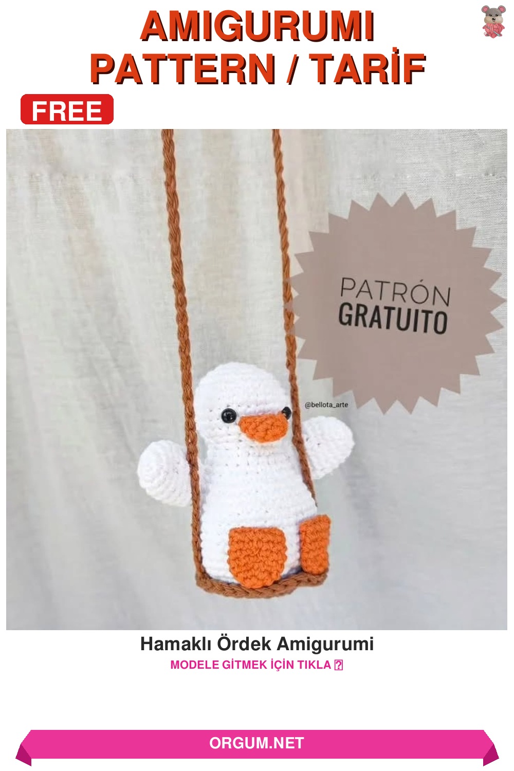 Hamaklı Ördek Amigurumi Tarifi: Ücretsiz Ve Detaylı Yapılışı 7 Hamaklı Ördek Amigurumi Amigurumi Tarifi Pin