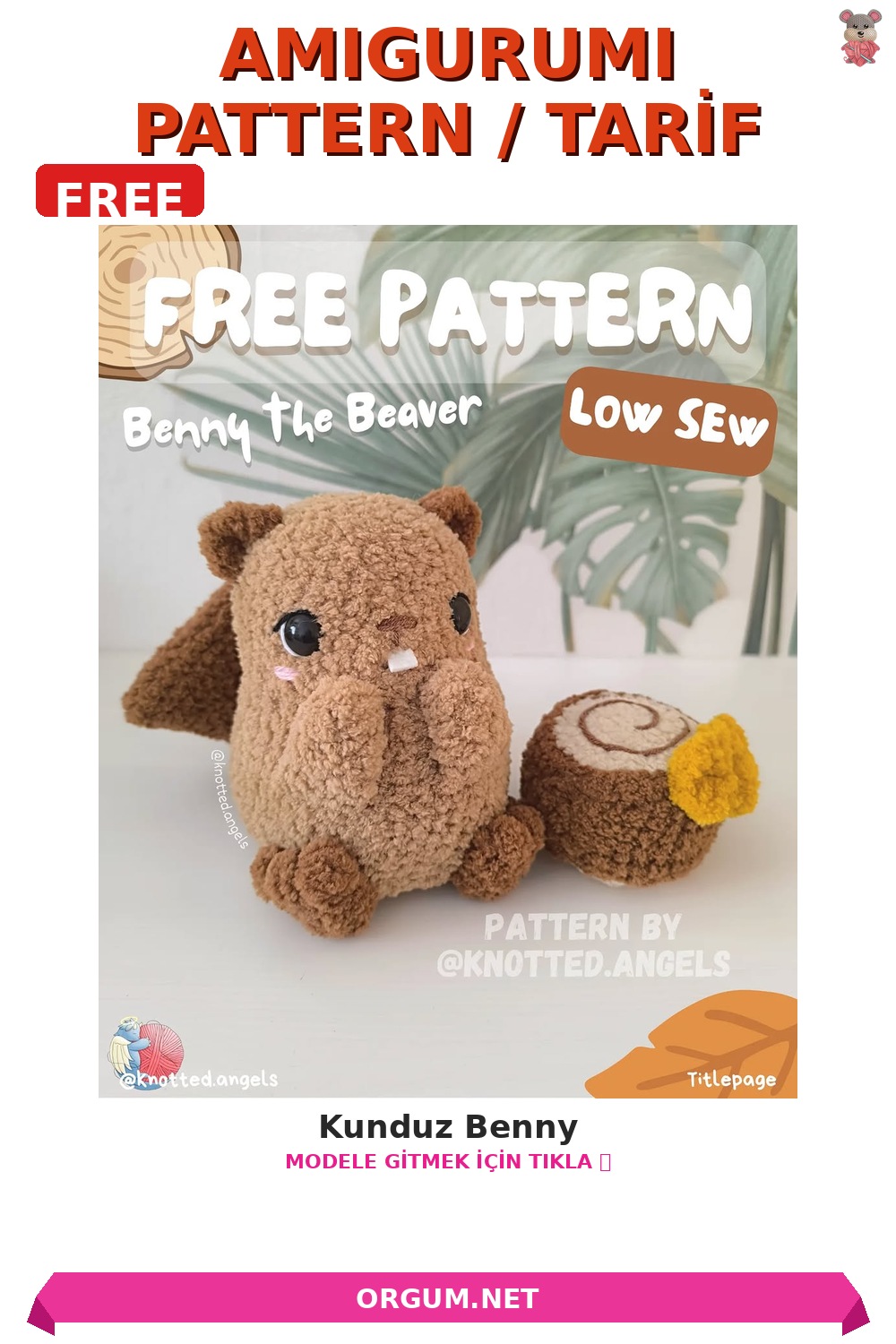 Kunduz Benny Amigurumi Tarifi Pin