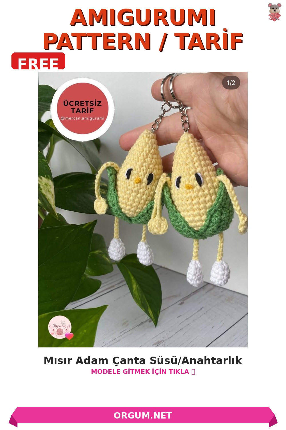 Mısır Adam Amigurumi Çanta Süsü/Anahtarlık Ücretsiz Tarifi 7 Mısır Adam Çanta Süsü/Anahtarlık Amigurumi Tarifi Pin