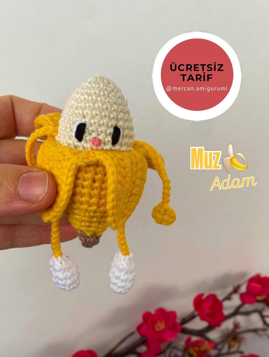 Muz Adam Çanta Süsü / Anahtarlık Amigurumi