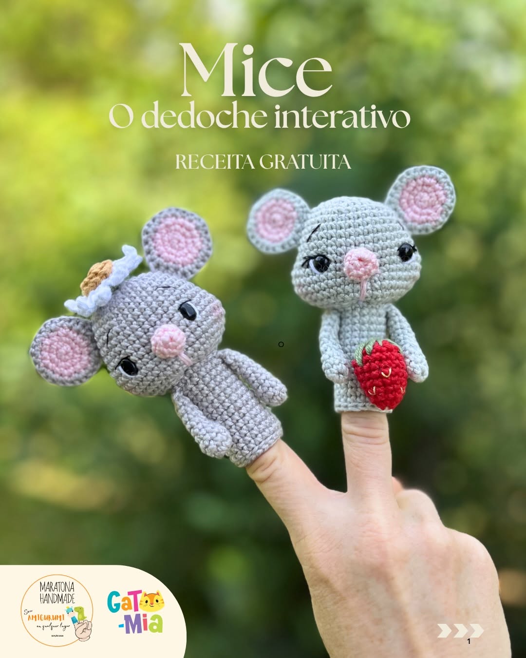 Mice Amigurumi Fare Parmak Kuklası Amigurumi