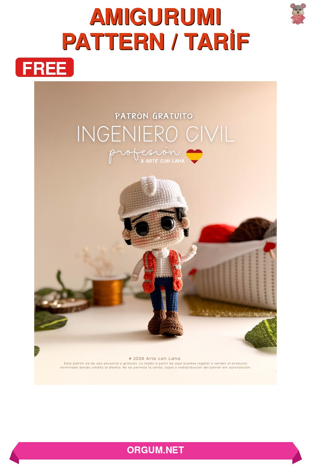 İnşaat Mühendisi Amigurumi Amigurumi Tarifi Pin