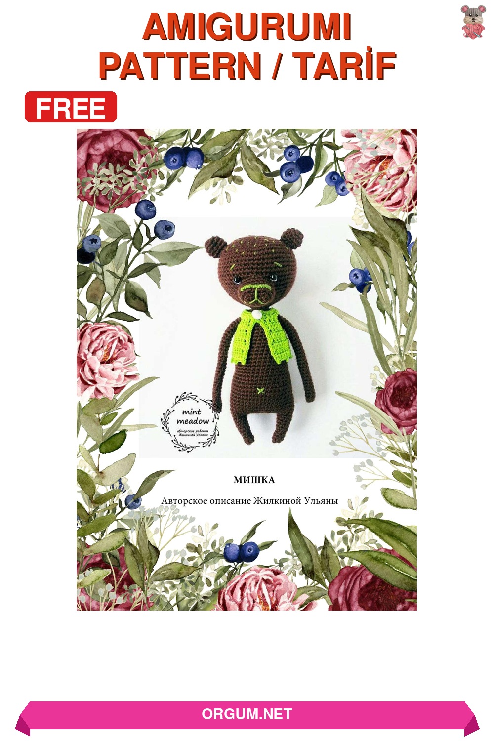 Ayıcık Amigurumi Tarifi Pin