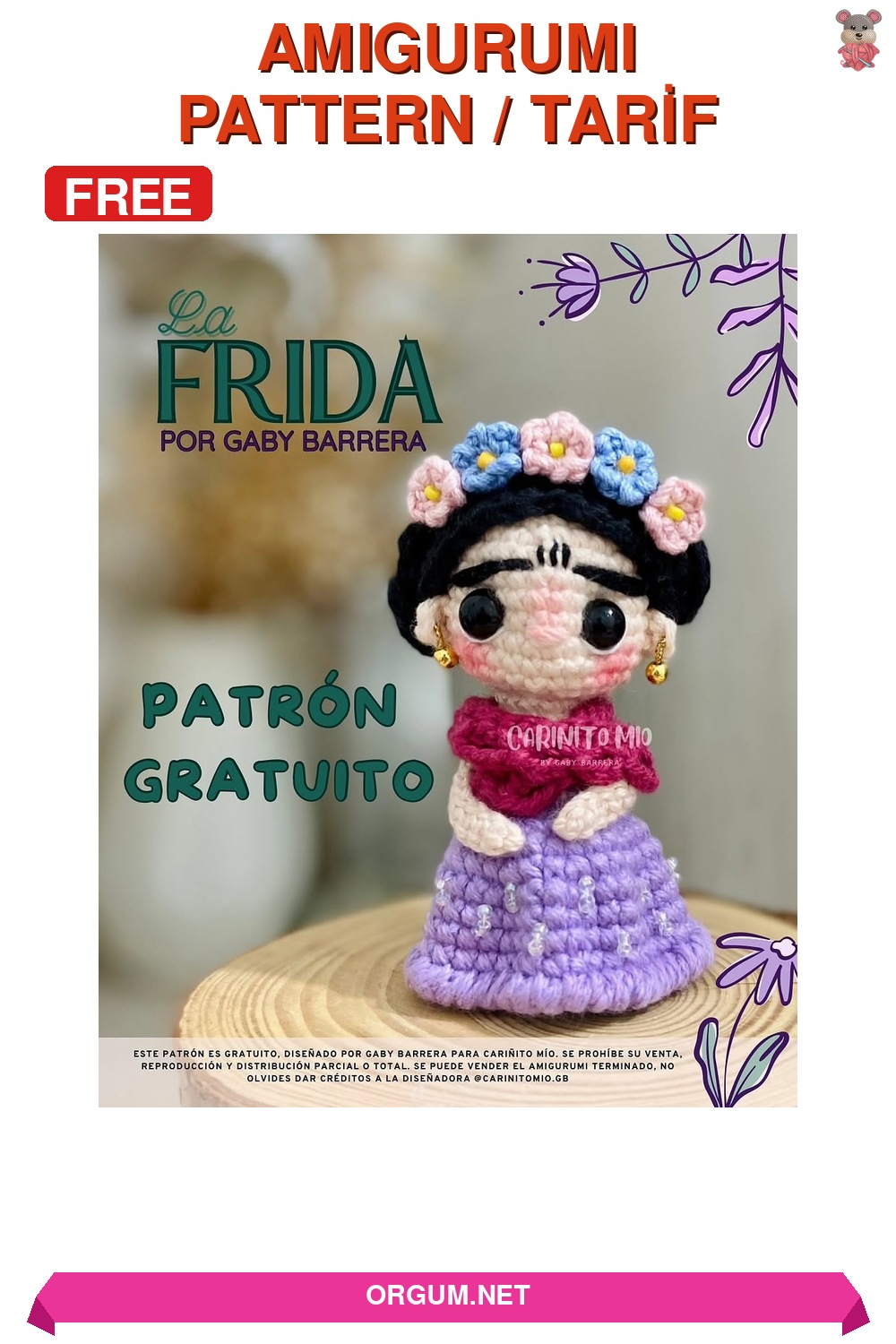 Mini Frida Amigurumi Amigurumi Tarifi Pin