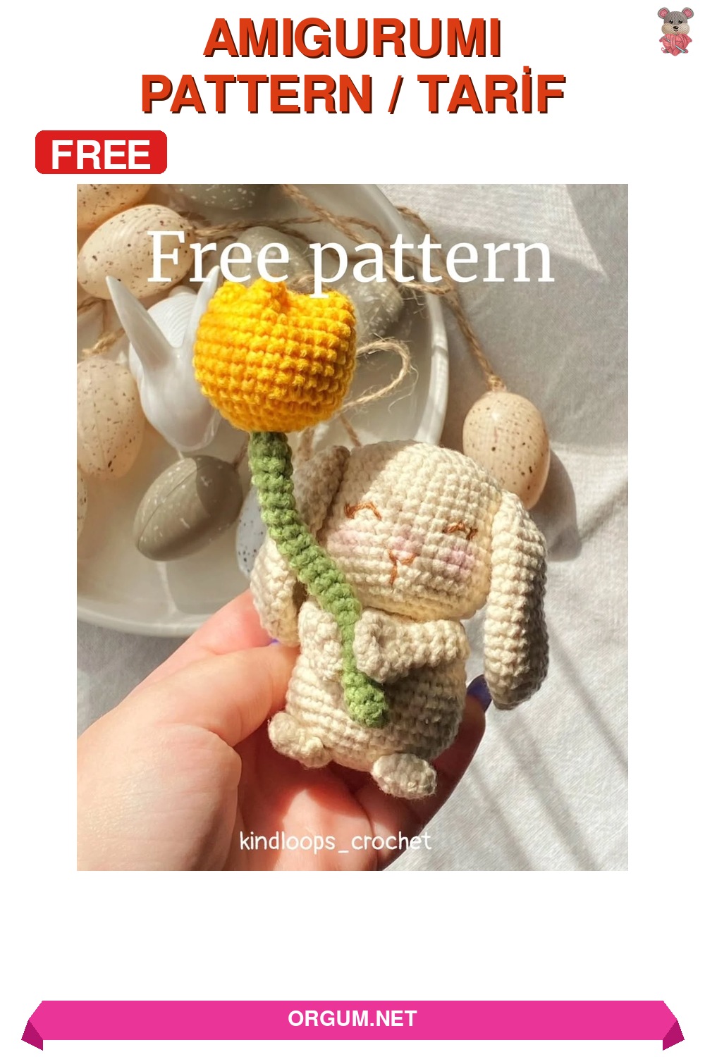 Tavşan Ve Lale Amigurumi Amigurumi Tarifi Pin