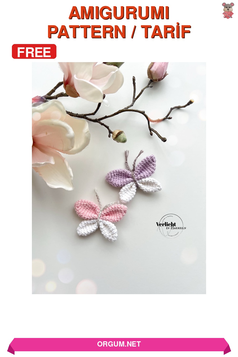Kelebek Amigurumi Tarifi Pin