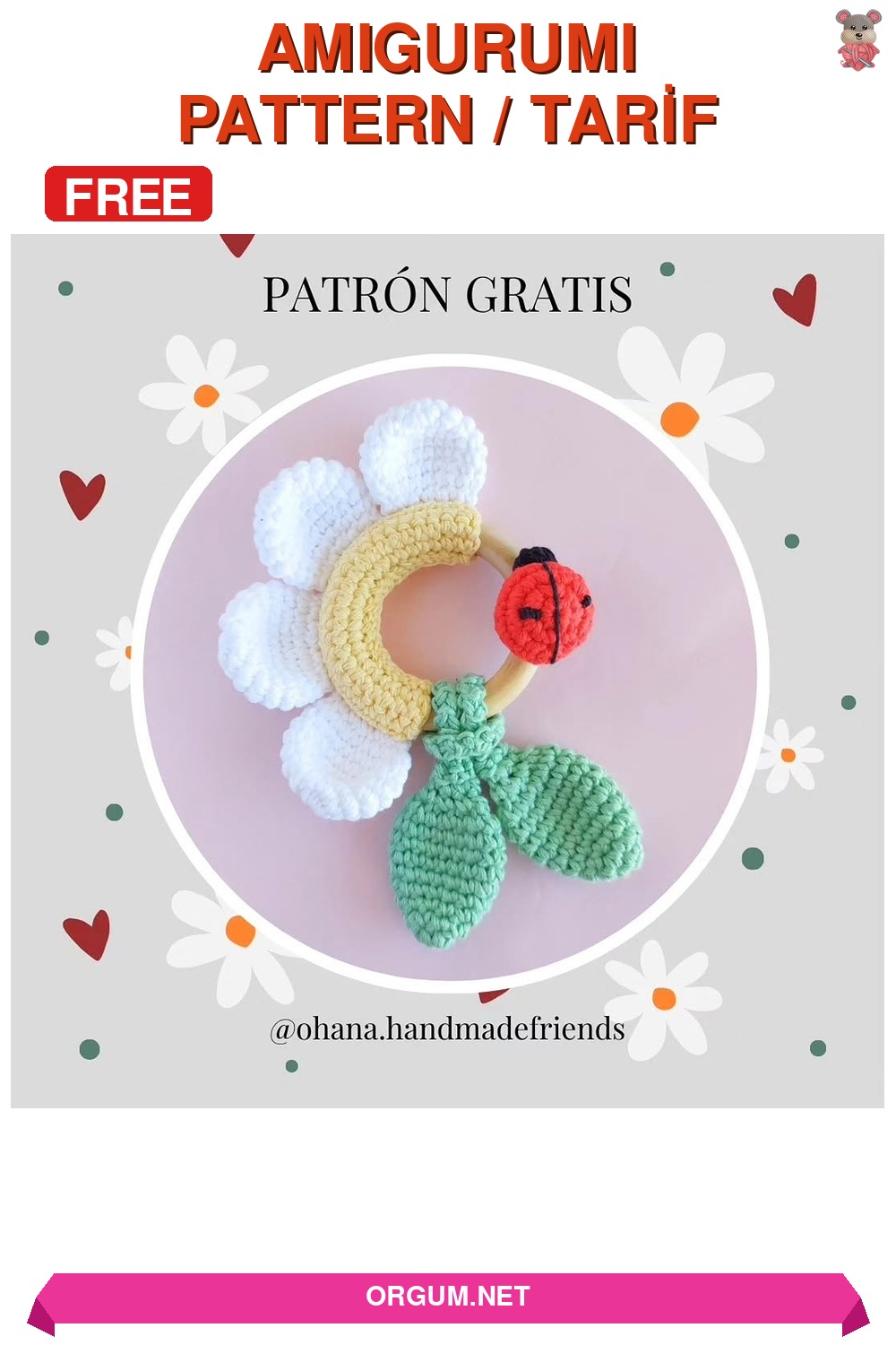 Uğur Böceği Halka Süsü Amigurumi Tarifi Pin