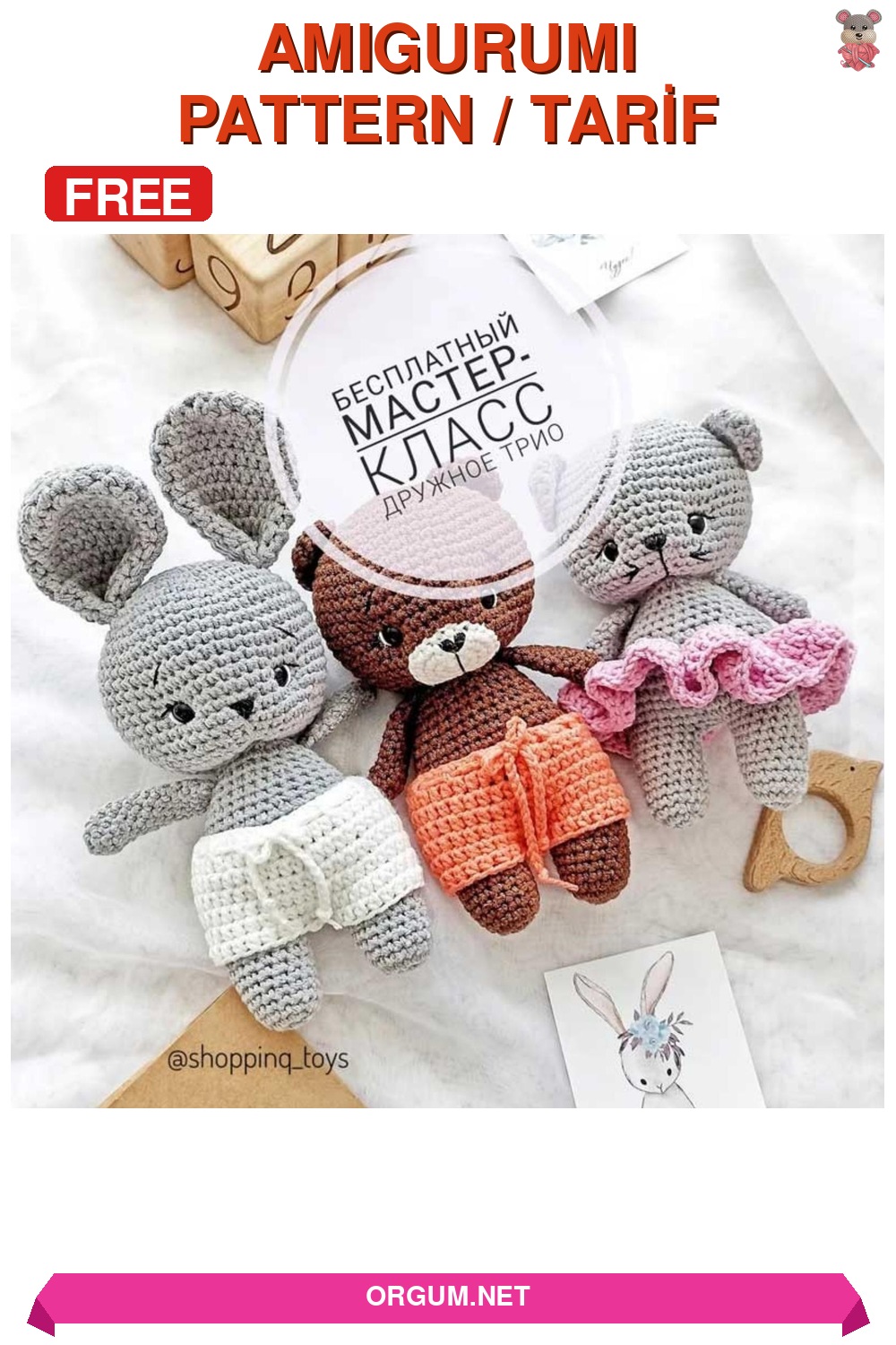 Arkadaş Üçlüsü Amigurumi Amigurumi Tarifi Pin