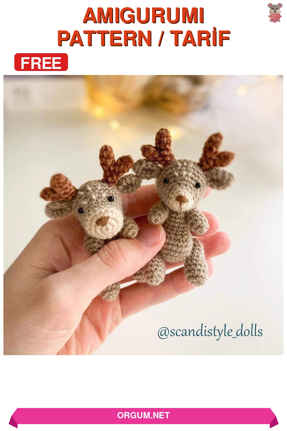 Yavru Geyik Amigurumi Tarifi Pin