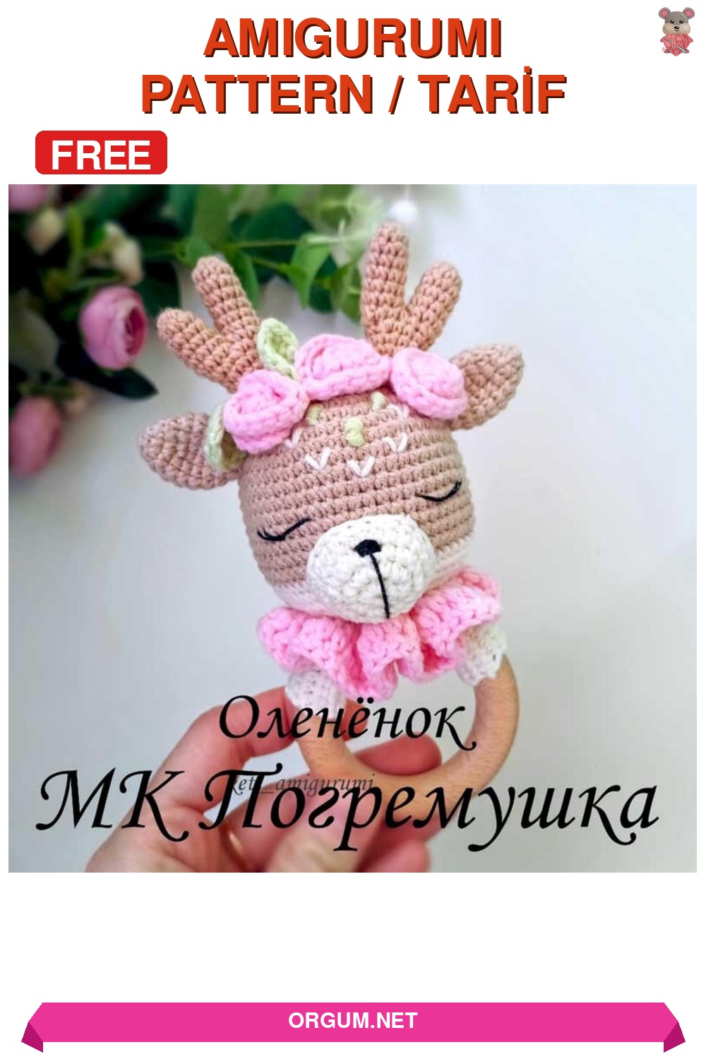 Geyik Çıngırak Amigurumi Tarifi Pin