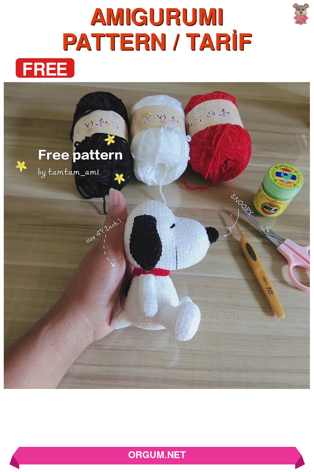 Snoopy Amigurumi Amigurumi Tarifi Pin