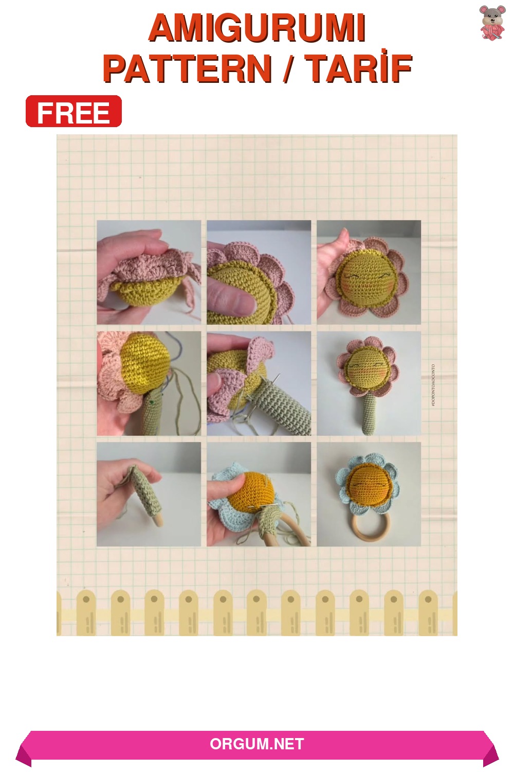 Nina Çiçeği Amigurumi Amigurumi Tarifi Pin