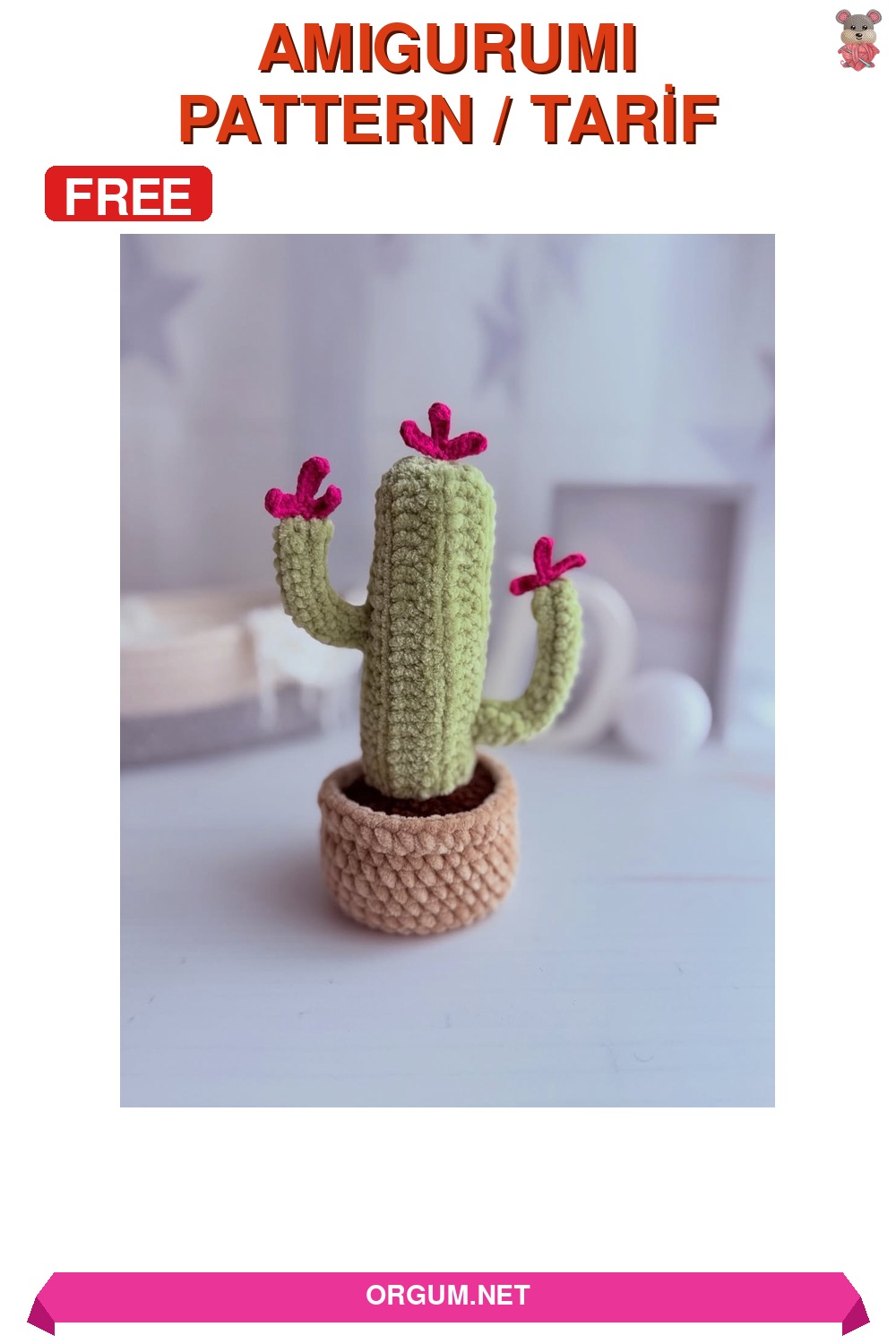 Amigurumi Kaktüs Saksıda Amigurumi Tarifi Pin