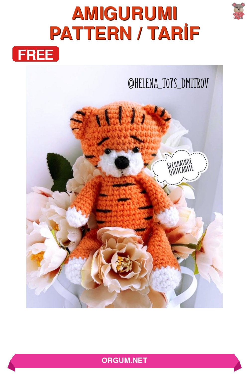 Kaplan Yavrusu Amigurumi Tarifi Pin