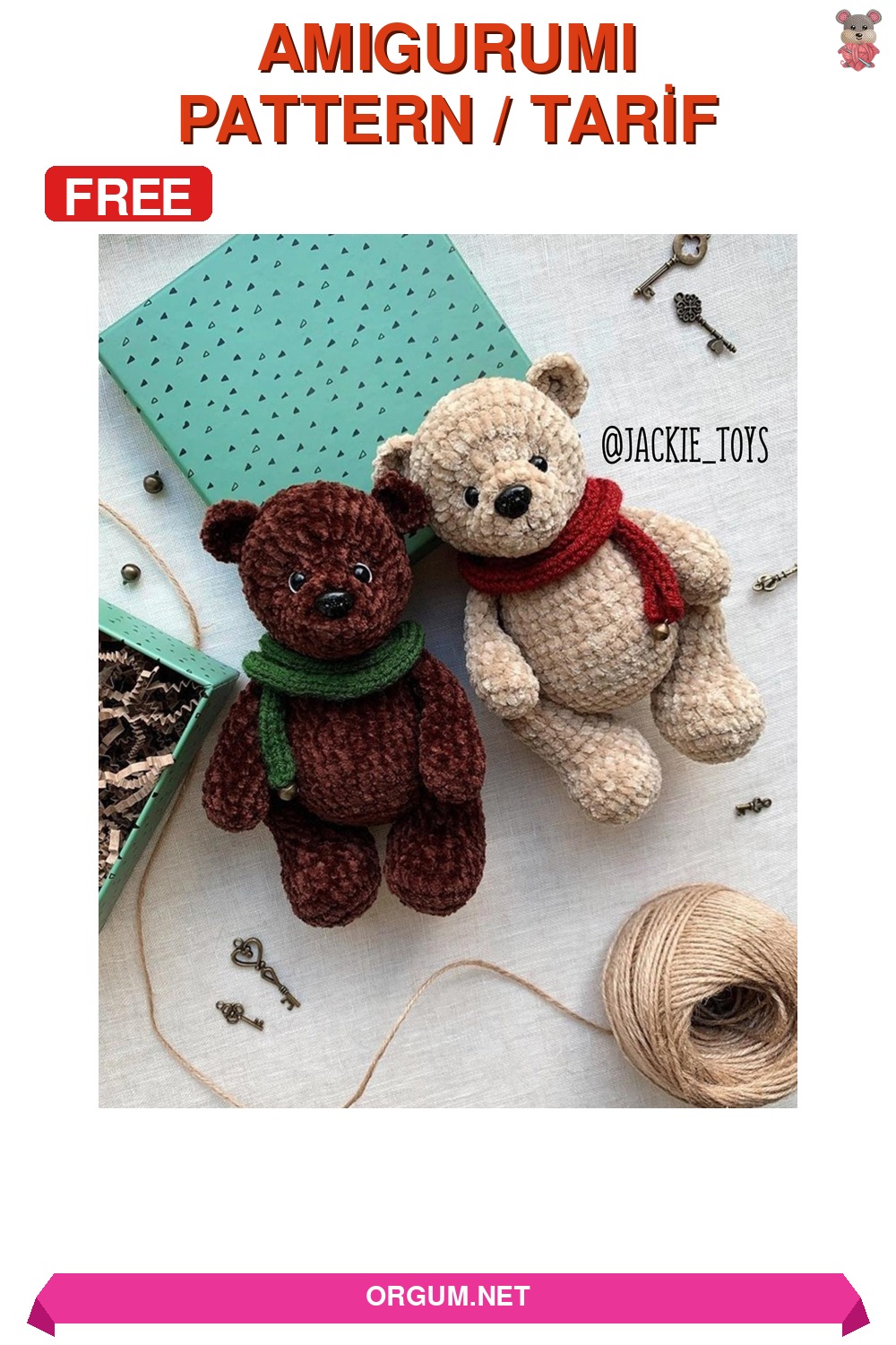 Peluş Ayıcık Amigurumi Tarifi Pin