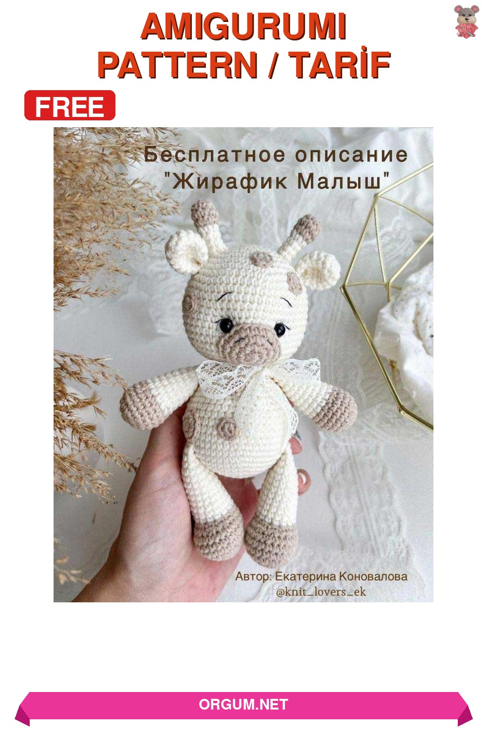 Zürafa Malış Amigurumi Tarifi Pin