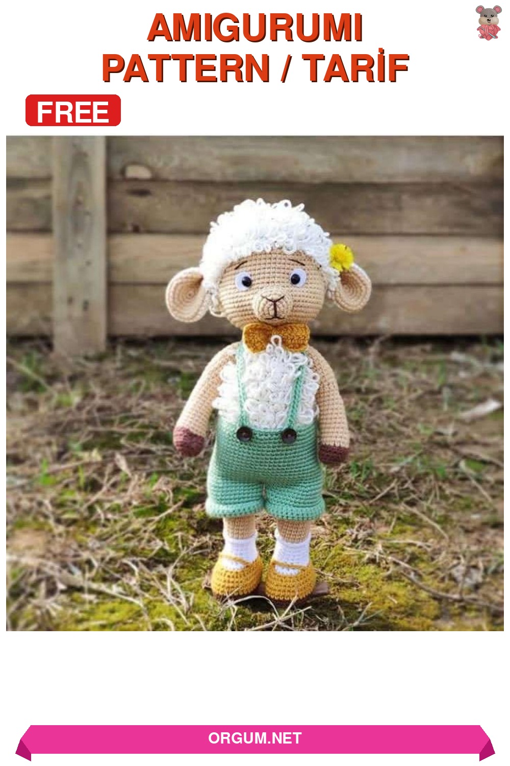 Kuzu Lyutik Amigurumi Tarifi Pin