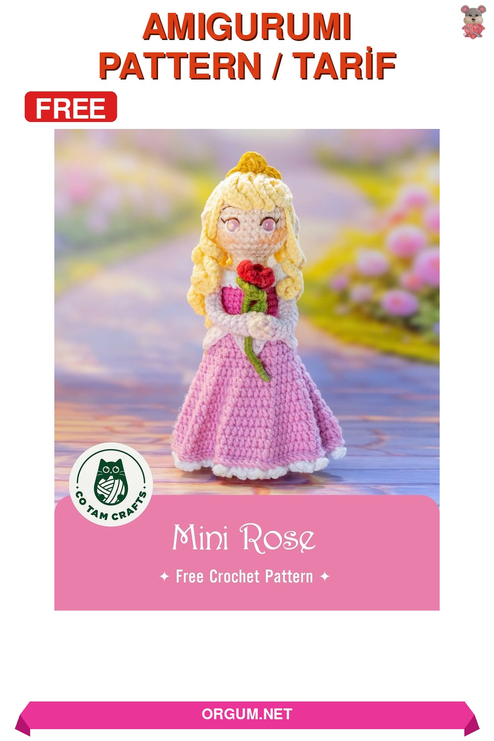 Mini Gül Amigurumi Tarifi Pin