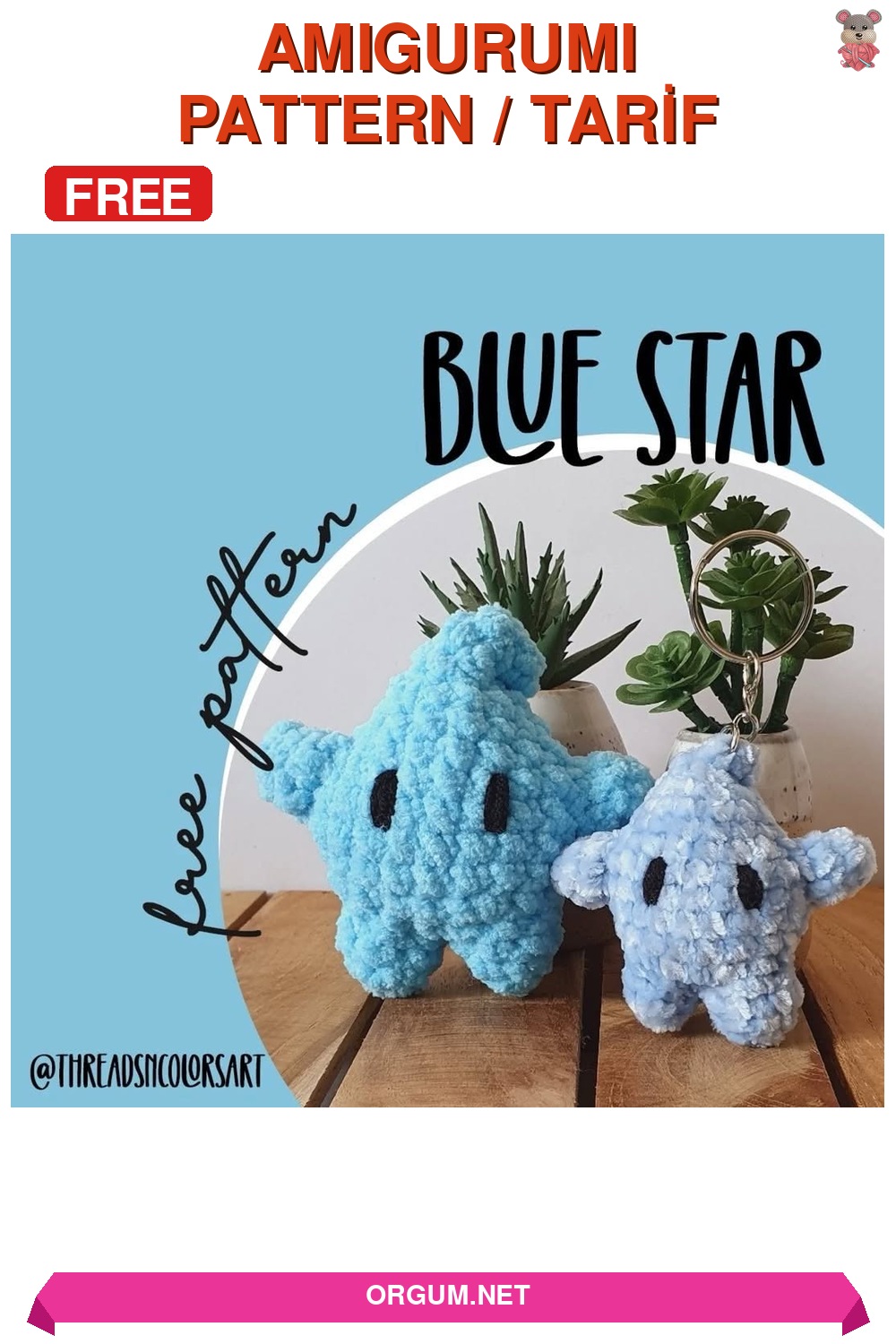 Mavi Yıldız Amigurumi Amigurumi Tarifi Pin