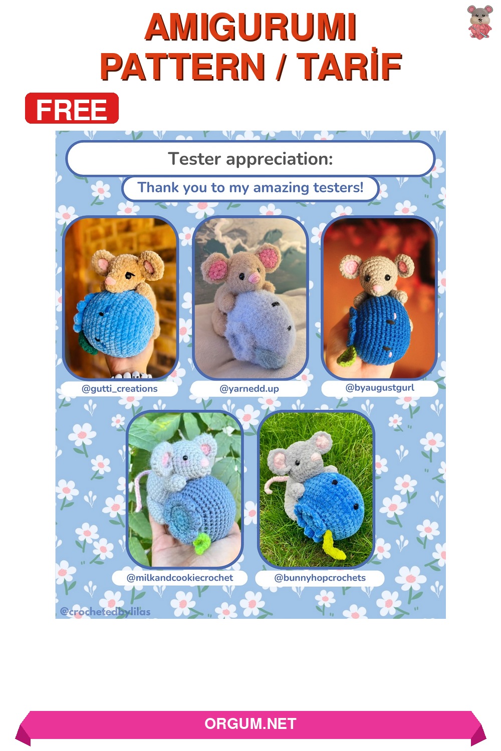 Amigurumi Yaban Mersini Fare Amigurumi Tarifi Pin