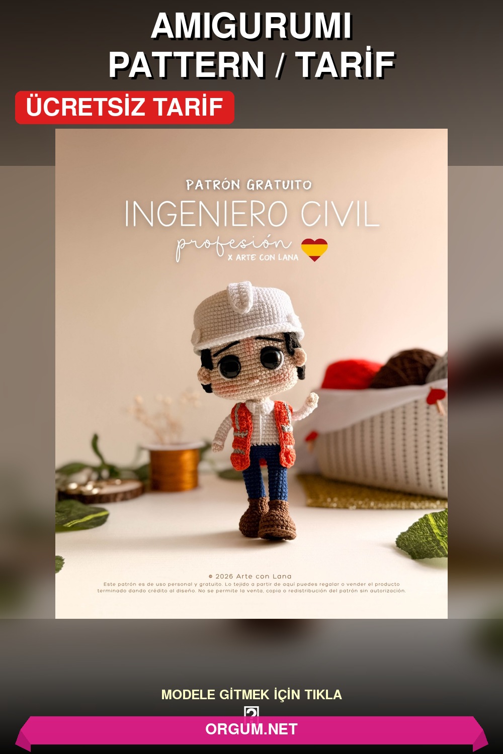 İnşaat Mühendisi Amigurumi Amigurumi Tarifi Pin