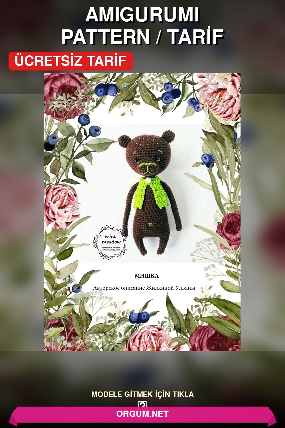 Ayıcık Amigurumi Tarifi Pin