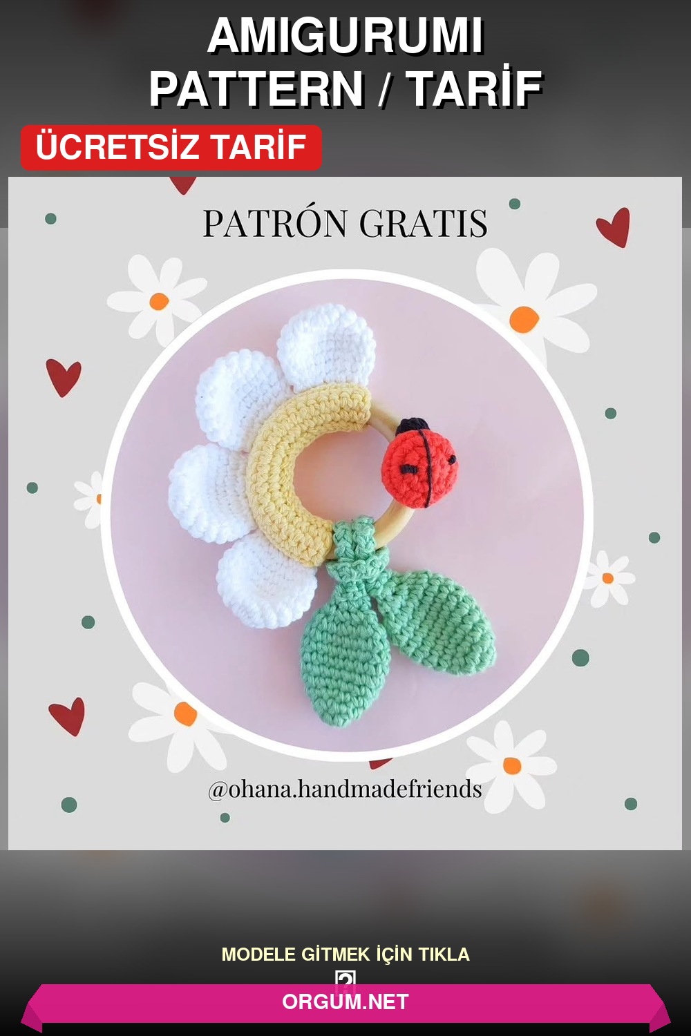 Uğur Böceği Halka Süsü Amigurumi Tarifi Pin