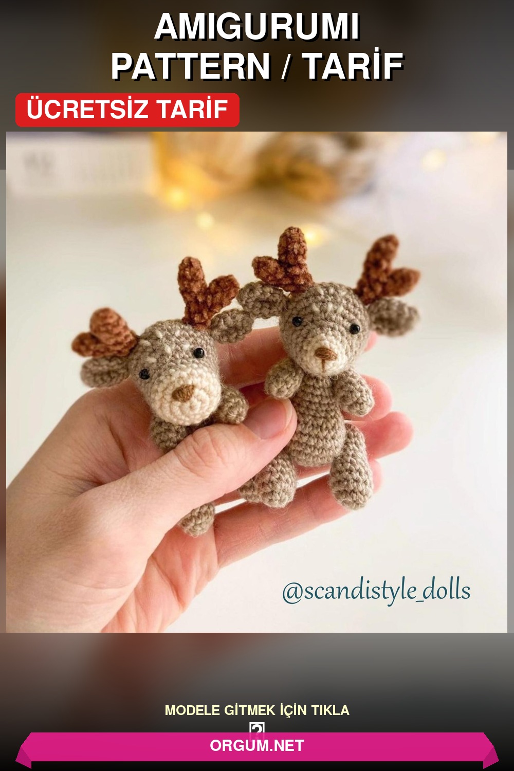 Yavru Geyik Amigurumi Tarifi Pin