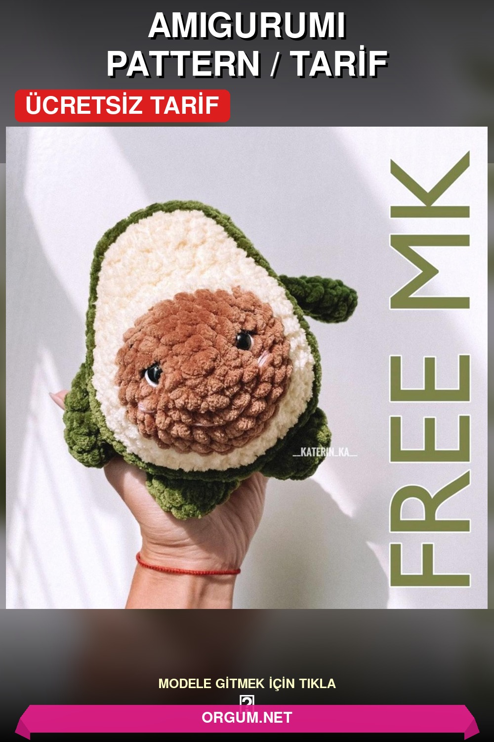 Avokado Amigurumi Tarifi Pin