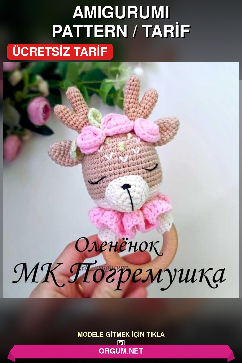 Geyik Çıngırak Amigurumi Tarifi Pin