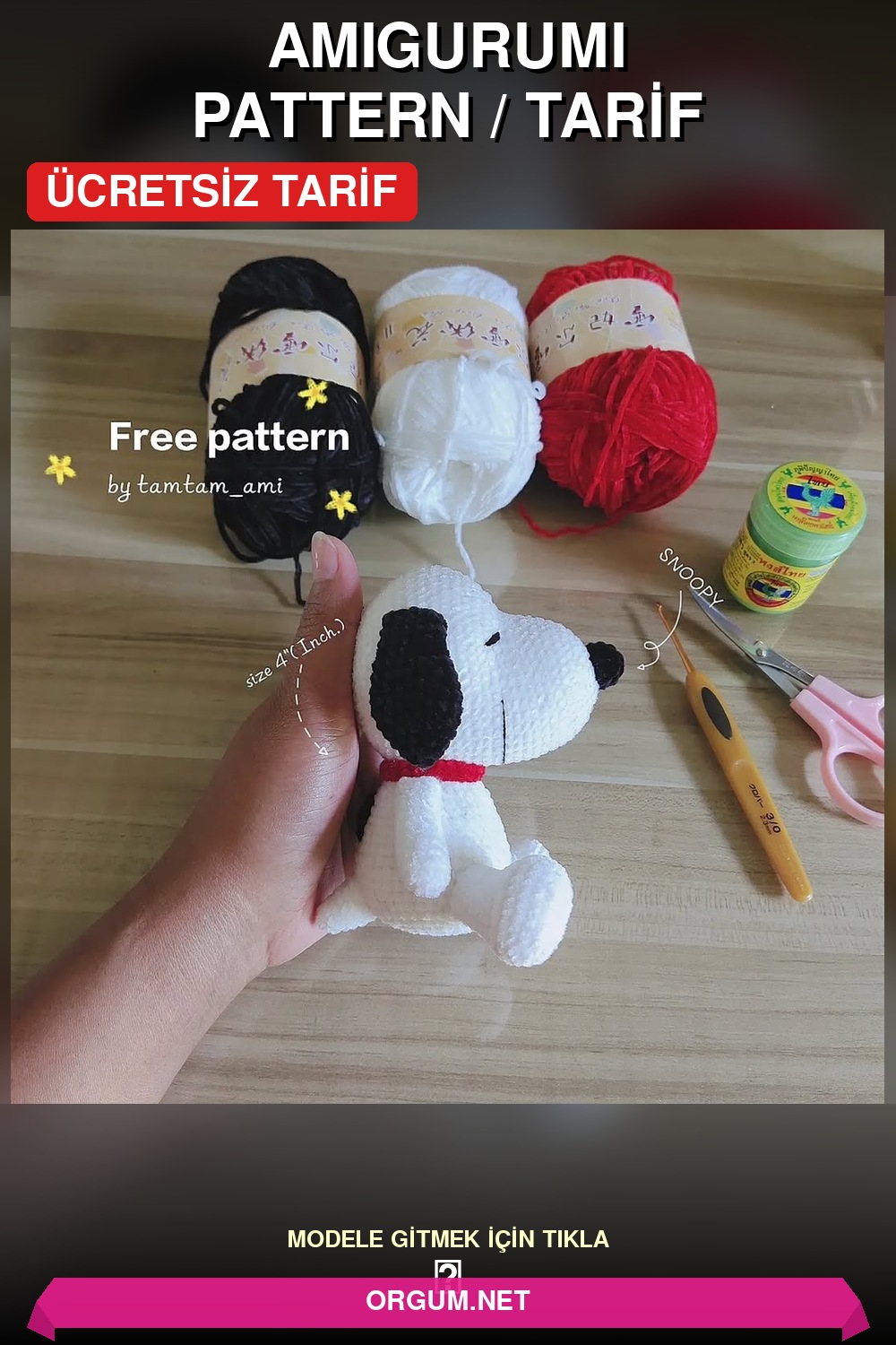 Snoopy Amigurumi Amigurumi Tarifi Pin