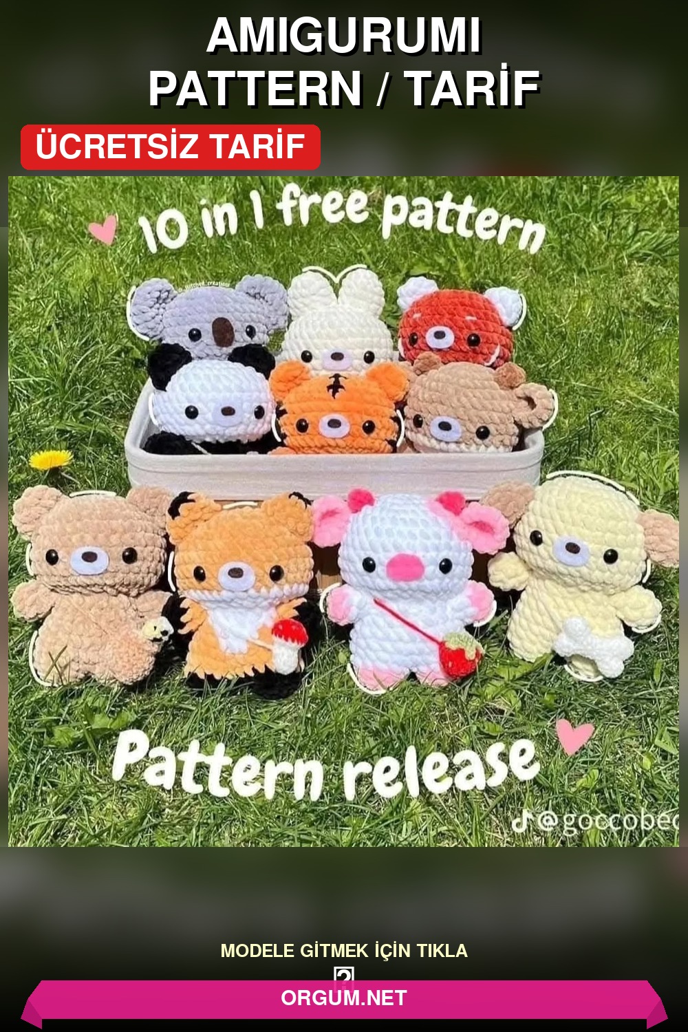 Mini Hayvan Dostlar Amigurumi Koleksiyonu Amigurumi Tarifi Pin