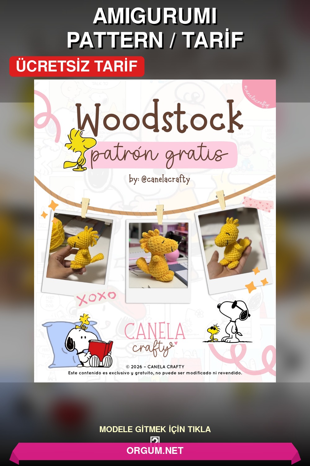 Woodstock Amigurumi Amigurumi Tarifi Pin