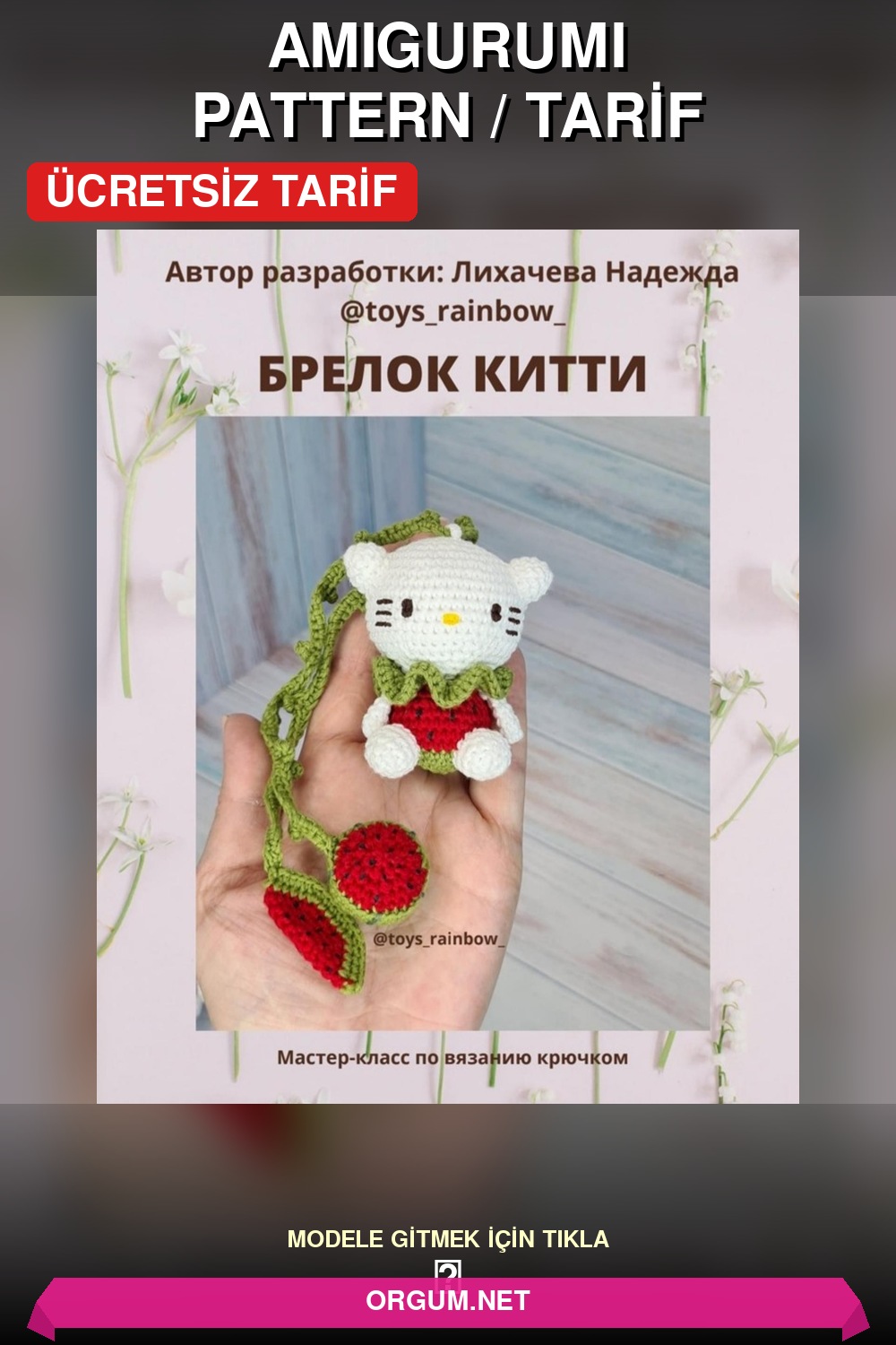 Kitty Anahtarlık Amigurumi Tarifi Pin