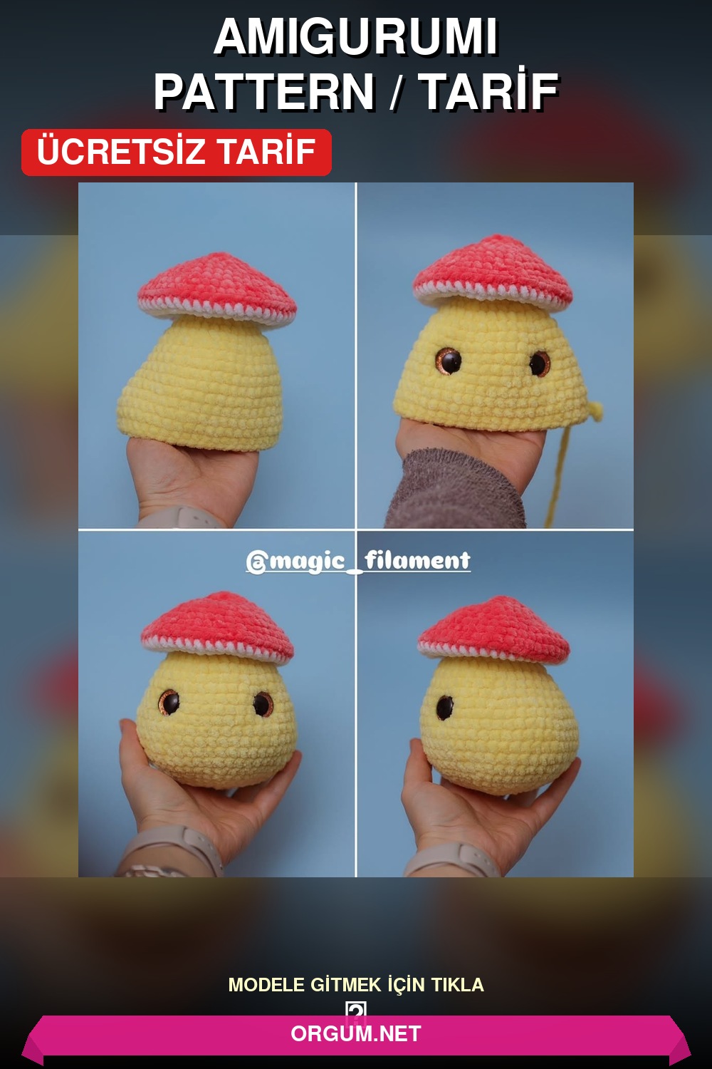 Mantar Ördek Yavrusu Amigurumi Tarifi Pin