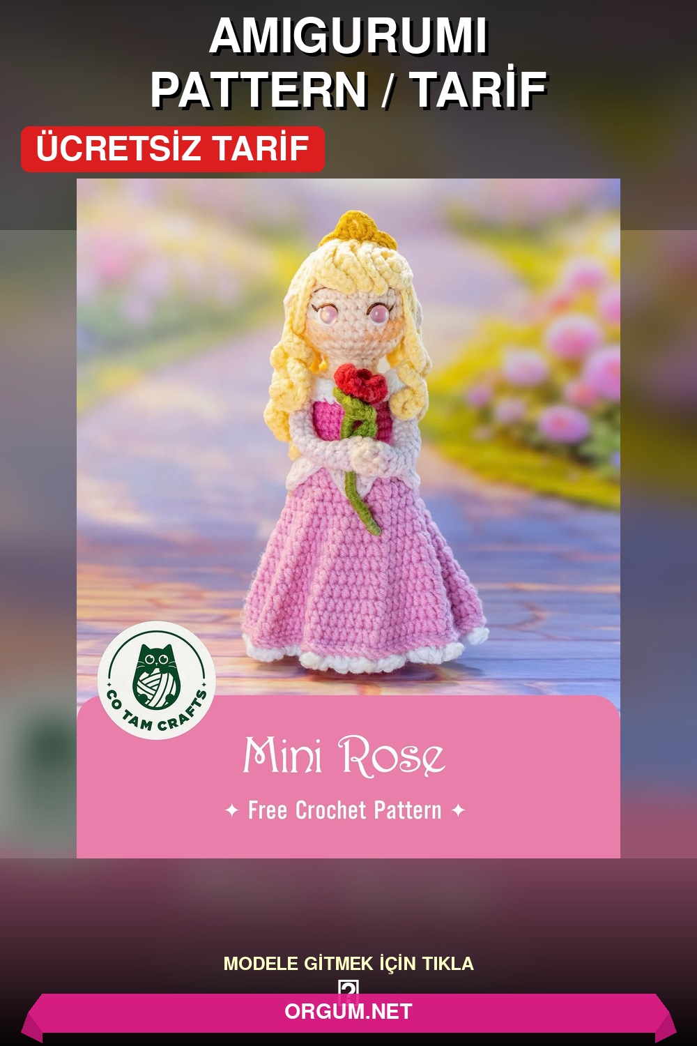 Mini Gül Amigurumi Tarifi Pin