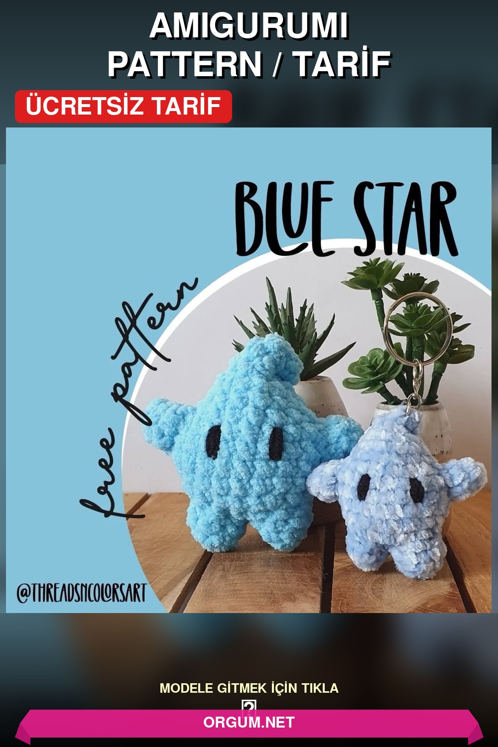 Mavi Yıldız Amigurumi Amigurumi Tarifi Pin