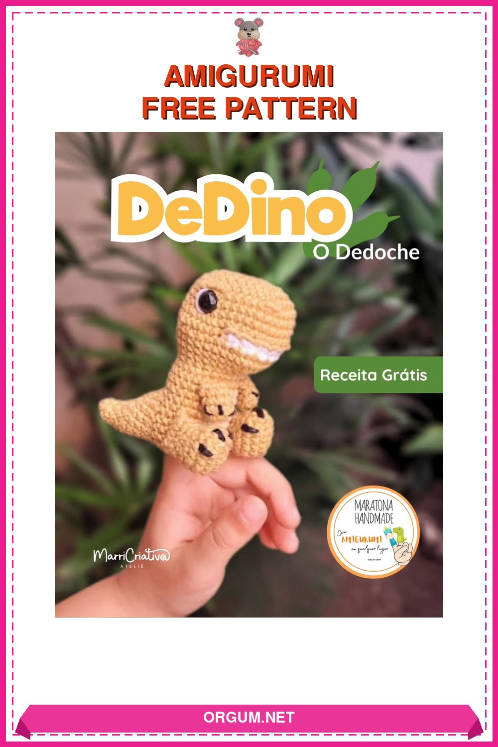 Dedino Parmak Kukla Dinozor Amigurumi Tarifi Pin