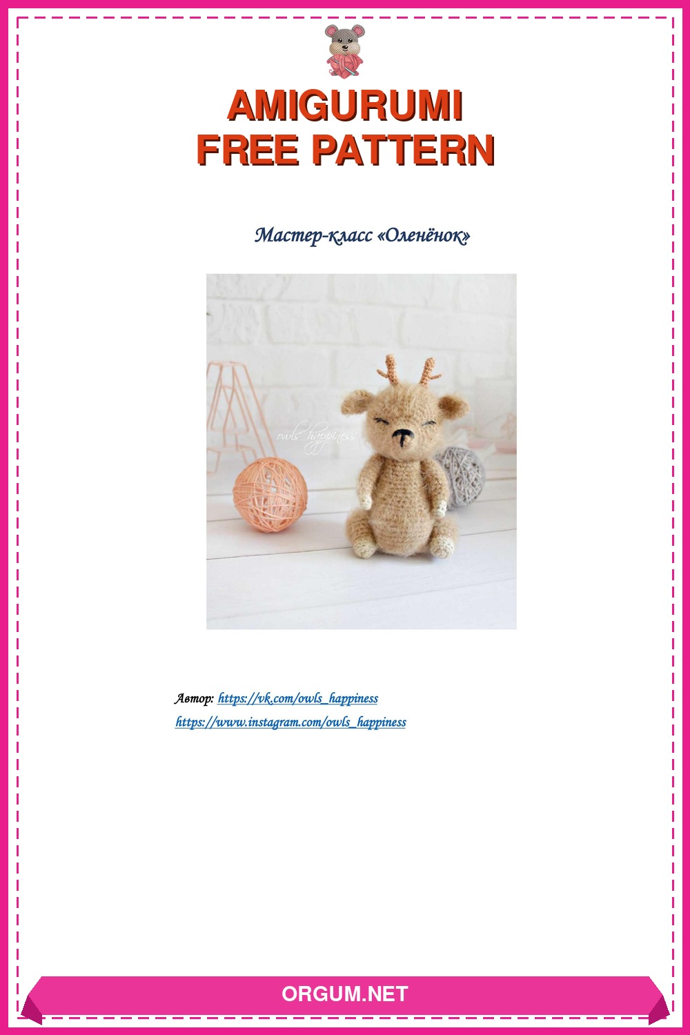 Yavru Geyik Amigurumi Tarifi Pin