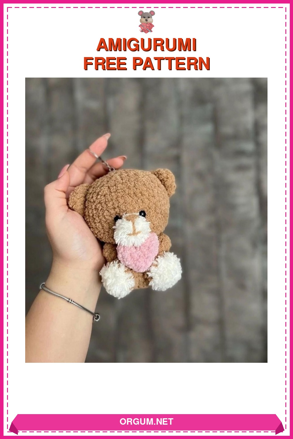 Kalpli Ayıcık Anahtarlık Amigurumi Tarifi Pin
