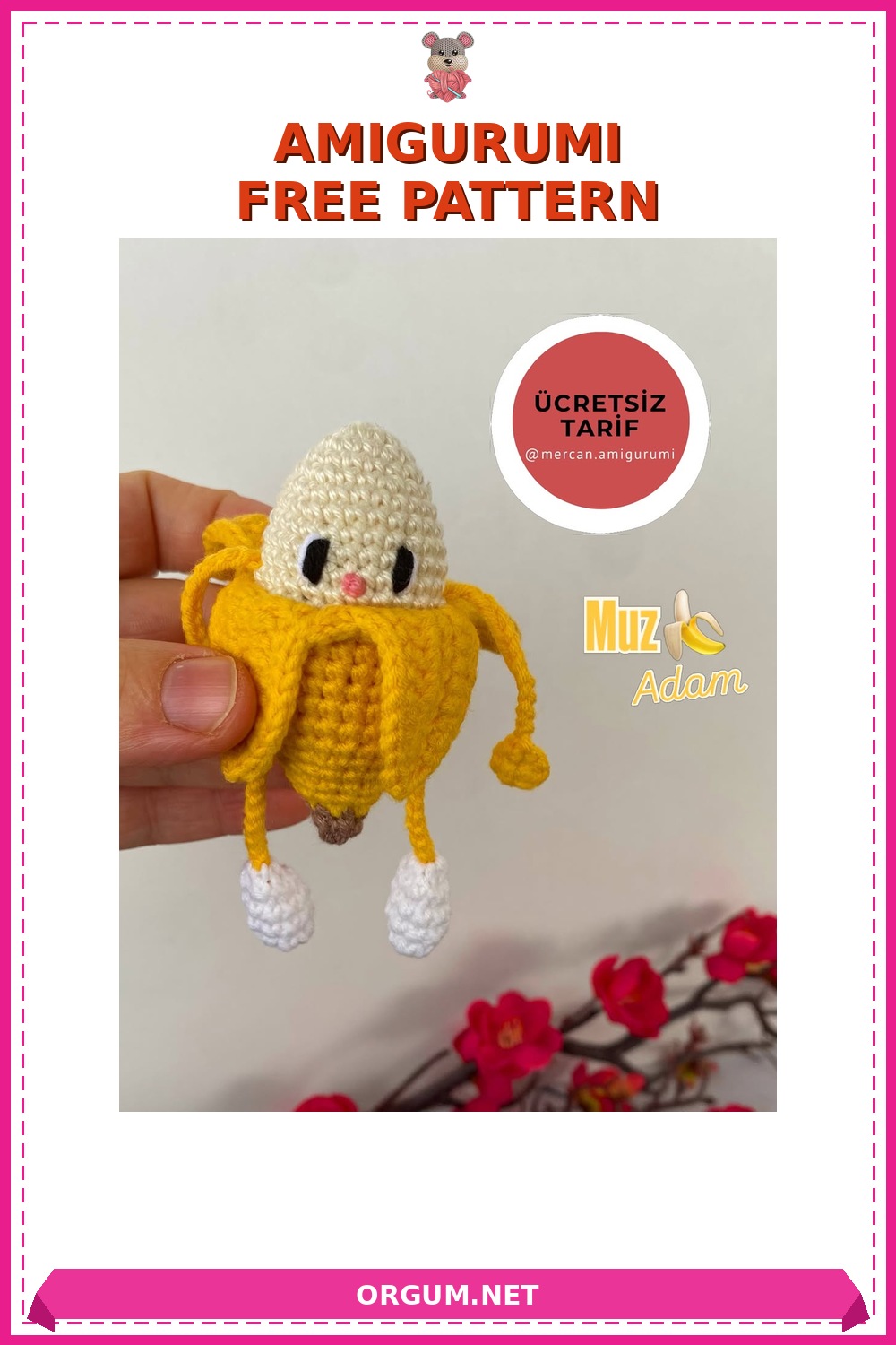 Muz Adam Amigurumi Çanta Süsü / Anahtarlık Ücretsiz Tarifi 6 Muz Adam Çanta Süsü / Anahtarlık Amigurumi Tarifi Pin