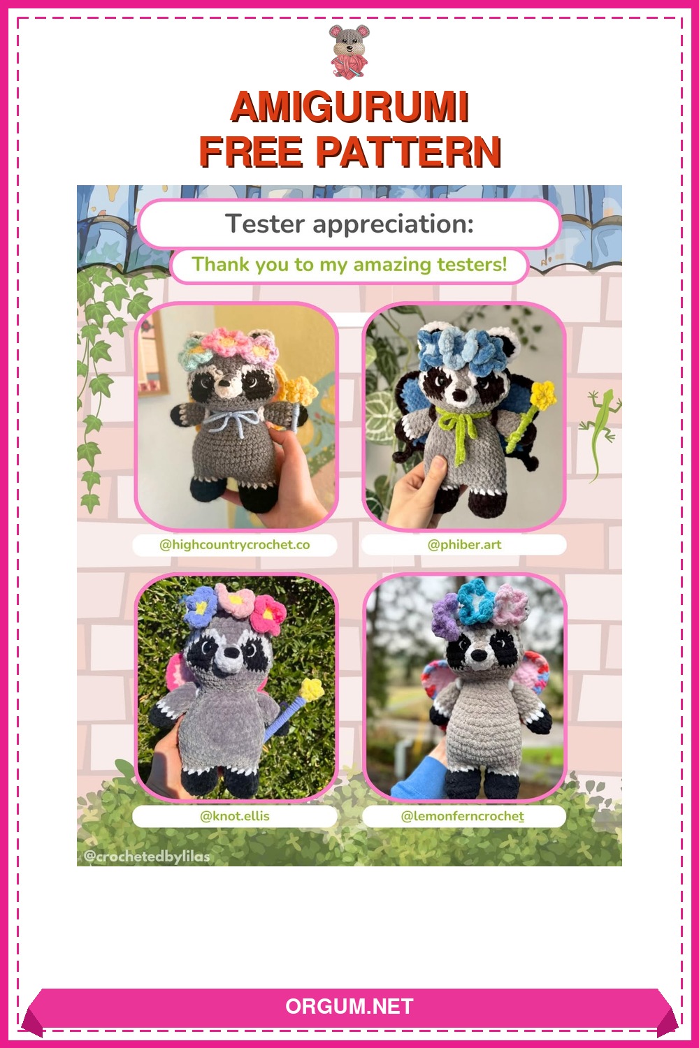 Temizlikçi Rakun Ve Aksesuarları Amigurumi Tarifi Pin