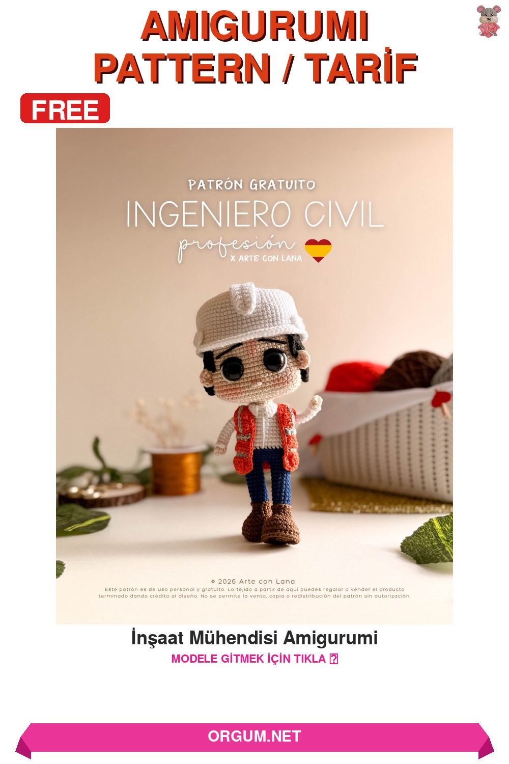 İnşaat Mühendisi Amigurumi Amigurumi Tarifi Pin