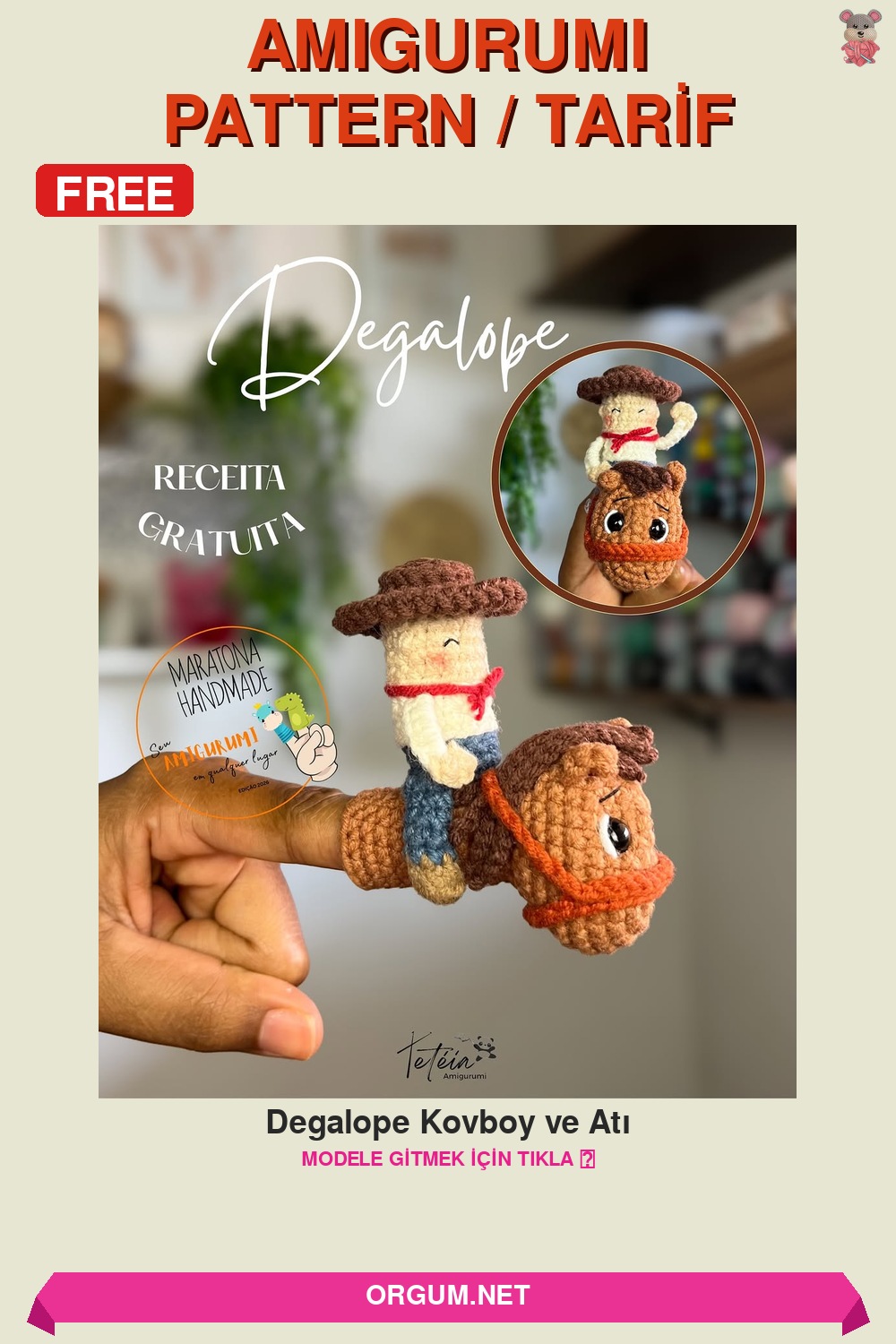 Degalope Kovboy Ve Atı Amigurumi Tarifi Pin