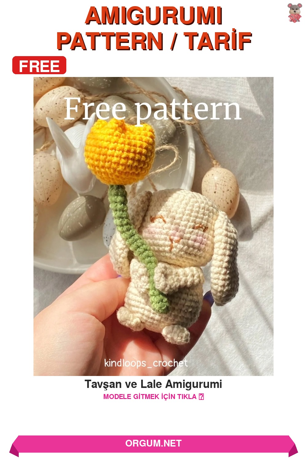 Tavşan Ve Lale Amigurumi Amigurumi Tarifi Pin