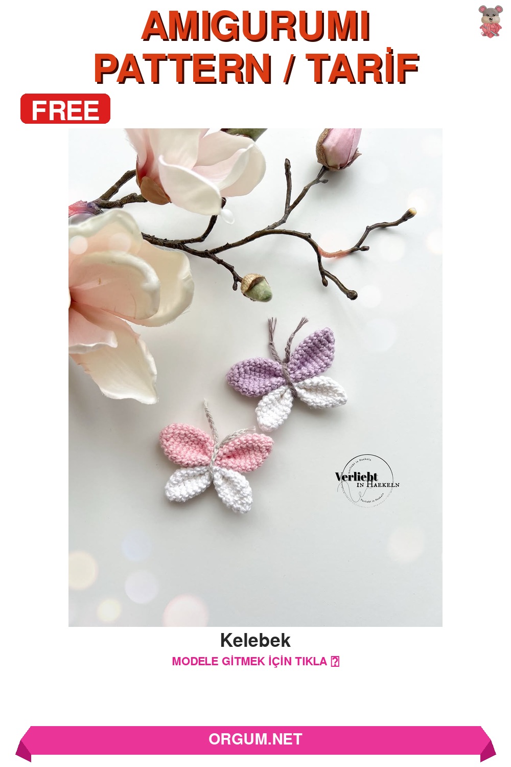Kelebek Amigurumi Tarifi Pin