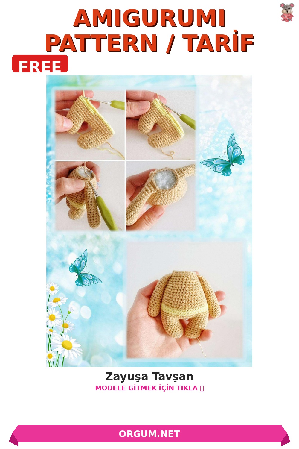 Zayuşa Tavşan Amigurumi Tarifi Pin