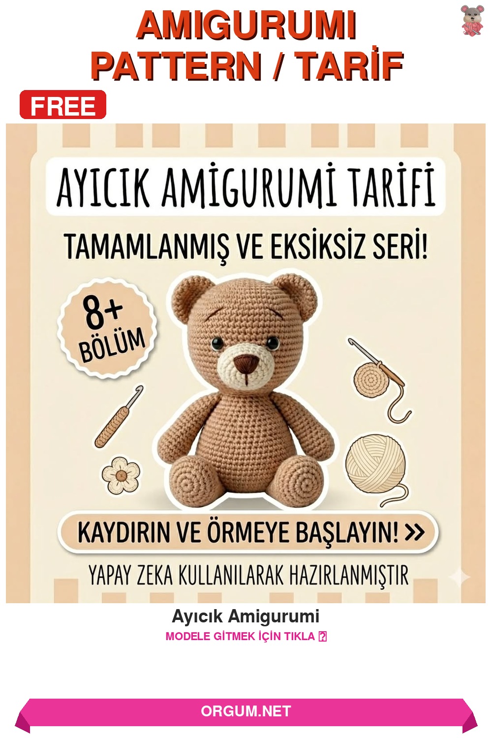Ayıcık Amigurumi Amigurumi Tarifi Pin
