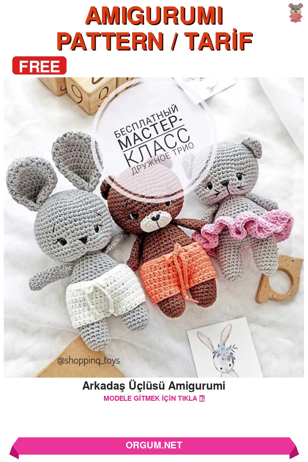 Arkadaş Üçlüsü Amigurumi Amigurumi Tarifi Pin