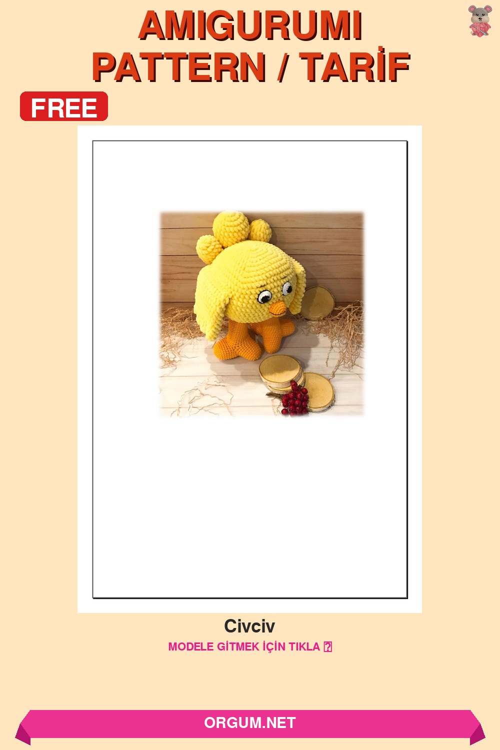 Civciv Amigurumi Tarifi Pin